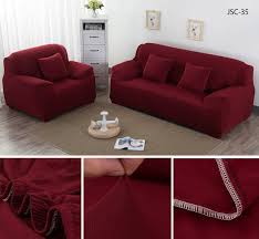 Maroon-PureFit Super Stretch Sofa Slipcover Jumbo